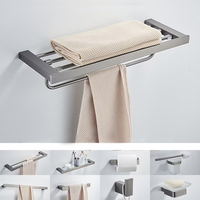 Porte-papier toilette gris anthracite HONGDEC, ensemble d'accessoires de salle de bain en acier inoxydable, montage mural