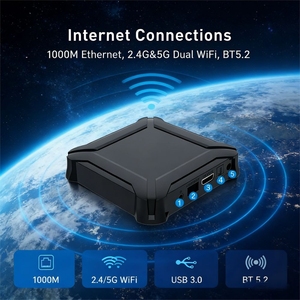 กล่องทีวีแอนดรอยด์ รองรับ Ethernet 1000M ชิปประมวลผล Amlogic S905X4 ที่ได้รับสิทธิบัตร รองรับ RTC USB 3.0 ช่องใส่การ์ด TF  ช่องเชื่อมต่อ RJ45 ผ่านสาย Ethernet - Product Image 3