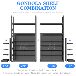 Custom Member Supermarket Shelves Heavy Duty Warehouse Rack and Supermarket Shelf Match Black <strong>Gondola</strong> <strong>Shelving</strong> - Product Image 3
