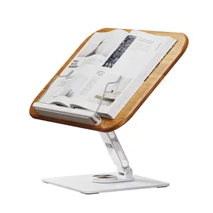 YD-10 Height Adjustable 360 Rotatable Wood Book Stand For Books Folding Book Reading Stand Portable Bookstand