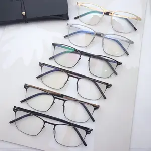ChuangShi Unixe แว่นตากรอบแว่นสายตา,แว่นตาแฟชั่นสเตนเลสสตีล TR90รักษาด้วยแสง