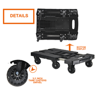 Chariot à plateforme pour bagages robuste de 150 kg avec poignée réglable, chariot à main pliable avec roue de réservoir de 3,2 pouces pour utilisation au bureau