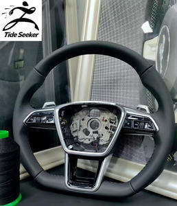 Volante de Cuero para Audi A3 8V A6 C7 C6 <span class=keywords><strong>S3</strong></span> A5 A4 B8 B9 Q7 Q5 RS3 A7 TT S8 Q8 S4 A8 RS7 S5 S6 S7 - Product Image 3