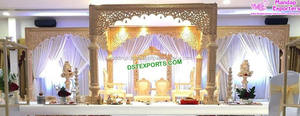 Rajwada boda fibra cuadrado Mandap Sydney tradicional oro tallado boda Mandap último diseño FRP boda Mandap Miami EE. UU. - Product Image 5