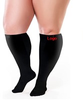 Chaussettes de compression grande taille à mollet large graduées en bambou pour le sport