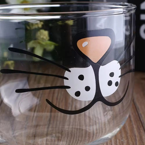 Sunyo Creative Design Verre à café Transparent Mignon <span class=keywords><strong>Chat</strong></span> Kitty <span class=keywords><strong>Tasse</strong></span> à café en verre boronsilicaté Petit-déjeuner - Product Image 5
