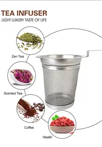 Cestino per il tè personalizzato per uso alimentare in acciaio inox professionale infusore per tè con manico singolo