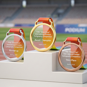 Medaglia in Cristallo e Metallo Personalizzata, Premio Inciso per Competizioni di Scacchi, Medaglia d'Oro, Argento, Bronzo per Campioni Sportivi - Product Image 5