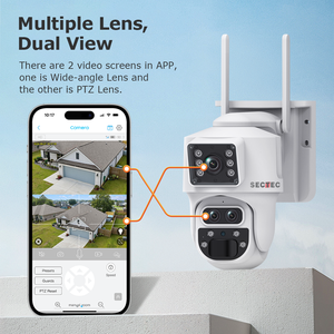 Telecamera <span class=keywords><strong>IP</strong></span> WiFi <span class=keywords><strong>Smart</strong></span> da Esterno 6MP 3K con Scheda SIM 4G, Zoom 15X, Tre Obiettivi, Doppio Schermo, Alimentazione Solare PTZ - Product Image 4