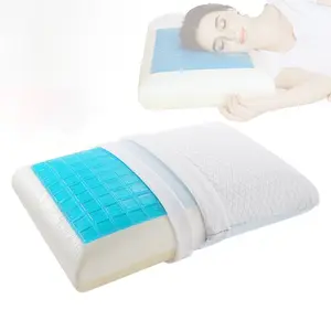 Respirável macio dormir cama cervical ortopédico pescoço resto espuma memória refrigerando gel travesseiro