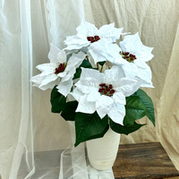 Fleurs de Noël artificielles en poinsettia, directement de l'usine, pour décorations d'arbre de Noël et décorations de table à la maison