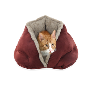 Hersteller Großhandel benutzer definierte Logo Winter warme halbe Packung Haustier Hunde bett Katzen bett Haustier Kuschel bett - Product Image 1