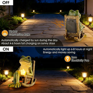 Encantadora Estatua de Rana con Energía Solar, Miniatura, Impermeable IP65, Decoración de Jardín, Luces LED, Jardín de Hadas, Patio, Césped, Regalo - Product Image 3
