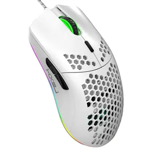 Professional Wired 6 Button 6400 Dpi Rgb Optical Usb White Computer Mouse Gamer Mice