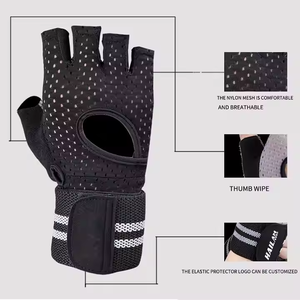 Guantes de gimnasio transpirables de medio dedo para entrenamiento físico Levantamiento de pesas y ciclismo para deportes y entrenamiento - Product Image 3