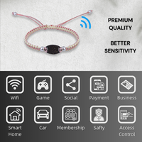 Bracelet NFC Coque de Noix de Coco Cordon Nylon Ajustable Pas d'Application Personnalisation Bracelet OEM/ODM Carte de Contrôle d'Accès Hôtel 213 215