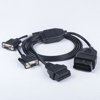 Cable OBD2 de 16 pines macho a 2 DB9 y OBD de 16 pines hembra