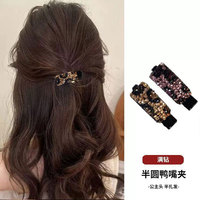 Pince à cheveux polyvalente ornée de strass – Petite pince bec de canard colorée pour franges latérales, pour femmes, nouveaux styles haut de gamme
