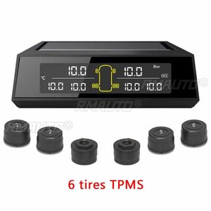 Système de surveillance de la pression des pneus sans fil TPMS solaire universel à 6 capteurs pour camions, bus, VR, véhicules surdimensionnés et voitures - Product Image 1