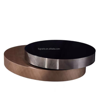 Table basse ronde à bout réglable meubles en acier inoxydable double table basse rotative moderne de luxe en laiton pour le salon