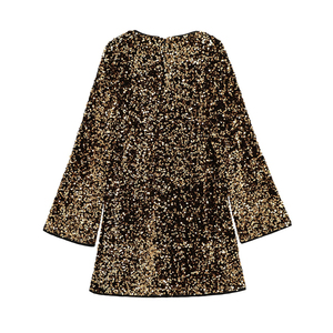 SHENZHU 2025 – Nuovo <span class=keywords><strong>abito</strong></span> estivo da donna semplice ed elegante con scollo rotondo, <span class=keywords><strong>maniche</strong></span> a tromba raglan <span class=keywords><strong>lunghe</strong></span> e <span class=keywords><strong>paillettes</strong></span> 1204941 - Product Image 2
