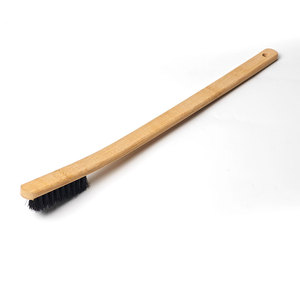 Brosse pour jantes de voiture en poils de sanglier mélangés, manche long en bambou écologique, non rayante, pour le nettoyage des moyeux et des moteurs, lavage de voiture - Product Image 2