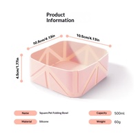 Bol de voyage pliable pour animaux de compagnie en silicone solide écologique et léger pour chats et chiens - Bol de nourriture portable pour le camping en plein air