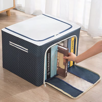 Armoire Pliable en Tissu Oxford, Panier de Rangement en Plastique à Étages Simples pour la Maison, Boîte de Déménagement pour Vêtements et Chaussures en Tissu