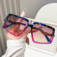 Lunettes de soleil carrées irrégulières sans monture, grande monture, style défilé, protection UV400, unisexe, tendance