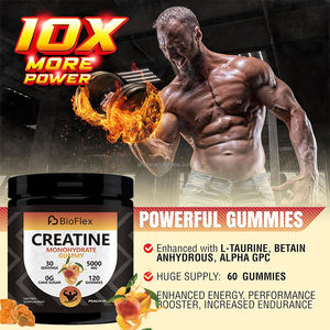Goma de creatina monohidrato OEM de etiqueta privada, 5000mg, 120 unidades, sabor a fruta, masticables, gomitas, suplementos de fuerza muscular magra - Product Image 4