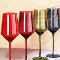 Style Simple et Moderne Coloré Coloré Violet Ambre Orange Vert Gobelet Tasse À Eau Verres À Vin Rouge pour Décoration De Vaisselle De Mariage