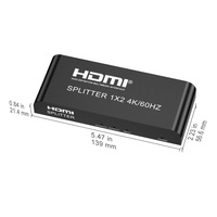 Répartiteur HDMI 4K 60Hz 1x2, 1 entrée 2 sorties, boîtier répartiteur HDMI pour TV, moniteur, projecteur, double affichage