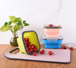 Silicone Bento Lunch Box with Leakproof Compartments Square Design Foldable Safe Features for Kids' Parties Packaged Carton - Product Image 6