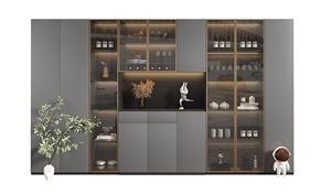 Mueble de Bar Modular Grande de Alta Calidad, Ecológico, Duradero, Moderno, para Sala de Estar o Comedor, con Librería y Vinoteca - Product Image 6