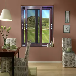 מסגרת עיצוב מודרני אלומיניום חלונות הזזה עם זיגוג כפול חלונות זכוכית עם כילה נגד יתושים למסגרת חלונות הבית