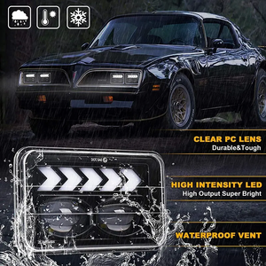 Phare LED carré OVOVS 2700lm pour camion avec clignotant séquentiel, phare LED 4x6 pour <span class=keywords><strong>Oldsmobile</strong></span> Delta 88 de 1977 à 1991 - Product Image 6