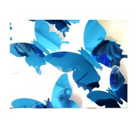 12 autocollants muraux 3D en PVC écologique effet miroir papillon pour centres commerciaux, mariages, maternelles et décoration intérieure