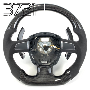 แป้นเปลี่ยนเกียร์สำหรับ Audi A3 S3 8P A4 A5 S5 Q5 B8 พวงมาลัย 3 ก้าน ปี 2008-2012 คาร์บอนไฟเบอร์ สำหรับตกแต่งภายใน - Product Image 1