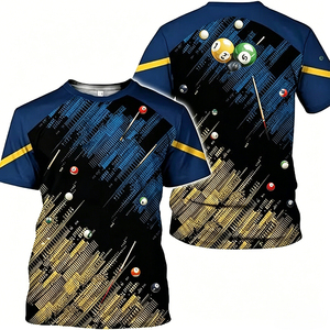 T-shirt da uomo S.Q.F a maniche corte girocollo vintage da biliardo, 100% cotone, design neutro, 300g, lavorato all'uncinetto - Product Image 5
