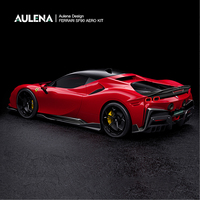 Aulena bumper belakang mobil karbon kering terbaru Aksesori Splitter Diffuser belakang untuk Ferrari SF90