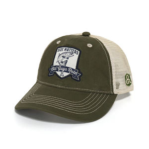 Bonne qualité personnalisé tissé Patch Logo été extérieur respirant Gorras hommes chapeaux de pêche Vintage 112 6 panneau coton casquettes de camionneur - Product Image 1