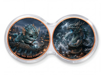Pièce de monnaie en cuivre pur 999 de 1 oz, lot de 2, capsule Infinity, haute relief 3D, couleur UV, édition collector colorée