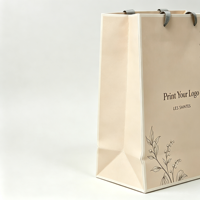 Sac cadeau en papier écologique de luxe recyclable avec poignée en corde de coton et ruban pour emballage de bougies, imperméable et réutilisable