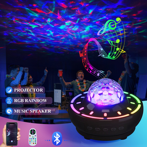Proyector Giratorio Creativo con Control Remoto <span class=keywords><strong>Aurora</strong></span> <span class=keywords><strong>Boreal</strong></span>, Lámpara Nocturna LED Inteligente Moderna con Altavoz de Música Bluetooth RGB - Product Image 4
