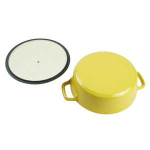 Casserole hollandaise émaillée de couleur 21 cm, casseroles hollandaises <span class=keywords><strong>en</strong></span> <span class=keywords><strong>fonte</strong></span> <span class=keywords><strong>jaune</strong></span>, ensemble de batterie de cuisine <span class=keywords><strong>en</strong></span> <span class=keywords><strong>fonte</strong></span> émaillée de couleur 2,5 QT - Product Image 3