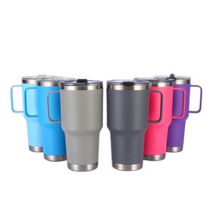 Wholesale OEM Logo Stainless Steel Vacuum Insulated Car Mug Handle 20oz/30oz Ice-Resistant <b>Cold</b>-Keeping Gift <b>Cup</b> Tumbler Travel - Product Image 5