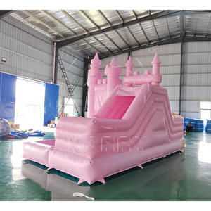 Videur gonflable d'intérieur commercial Moonwalk Bounce House Château gonflable 3 en 1 <span class=keywords><strong>rose</strong></span> avec toboggan et <span class=keywords><strong>piscine</strong></span> à balles - Product Image 4