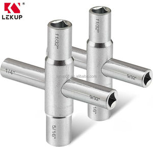 Clé multifonctionnelle en acier <span class=keywords><strong>pour</strong></span> <span class=keywords><strong>robinet</strong></span> à 4 voies avec tailles 1/4 ", 9/32 ", 5/16 ", 11/32 " - Outil de réparation de <span class=keywords><strong>robinet</strong></span> portatif - Product Image 4