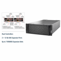 Baie d'extension 4U60 LFF d'occasion, 12 Go SAS, pour stockage haute densité, compatible avec les systèmes de stockage DE Series Lenovo ThinkSystem DE600S