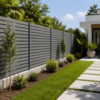 Clôture en aluminium à lattes avec revêtement en poudre pour jardin résidentiel, cour arrière et patio
